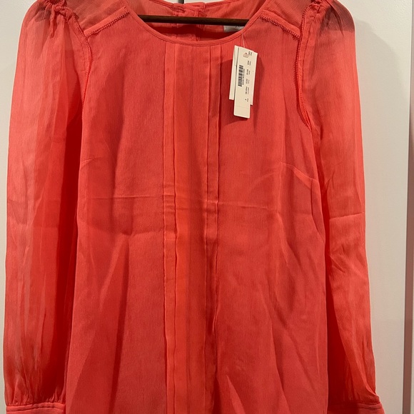J.Crew Silk Pintuck Blouse (Neon Rose) NWT Size 2 - Picture 3 of 7